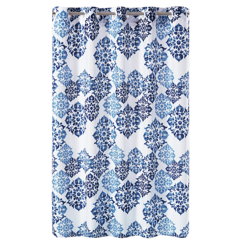 Hookless Alessandra No Window Shower Curtain With Peva Liner Navy